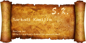 Sarkadi Kamilla névjegykártya
